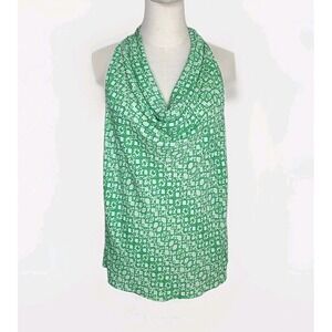 BANANA REPUBLIC‎ Women's Blouse Top Sleeveless Cowl Neck Size 14 Green